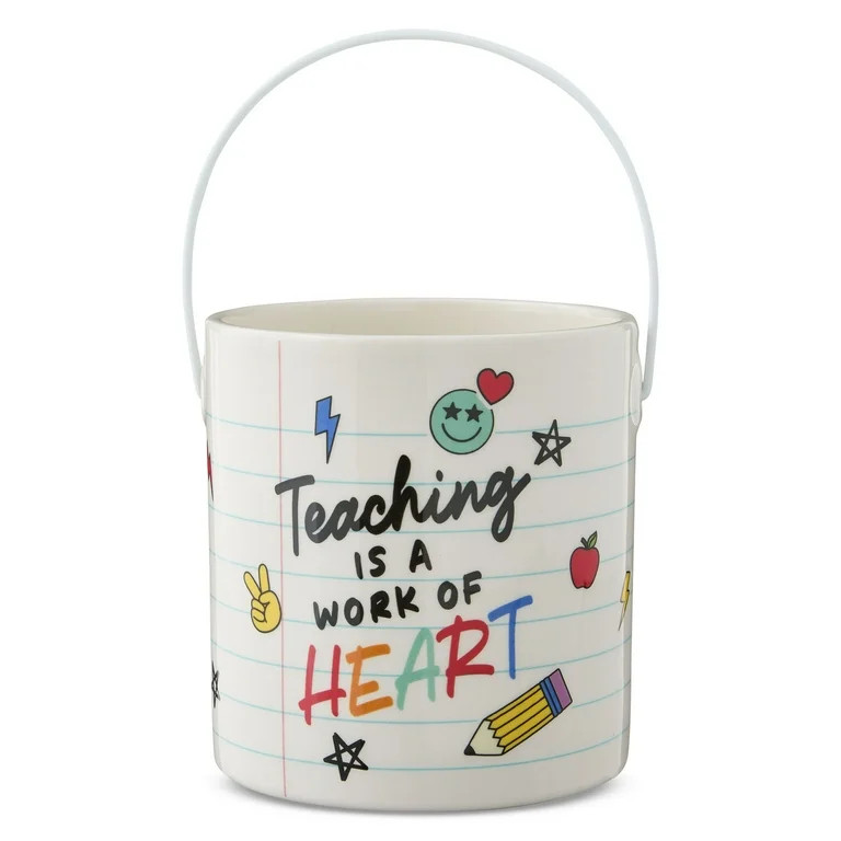 Work of Heart Ceramic Pail, Multicolor, 5", Valentine's Day by Way To Celebrate | Walmart (US)