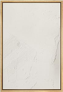 SIGNWIN Framed Canvas Print Wall Art Minimal White Paint Brush Strokes Abstract Shapes Illustrati... | Amazon (US)