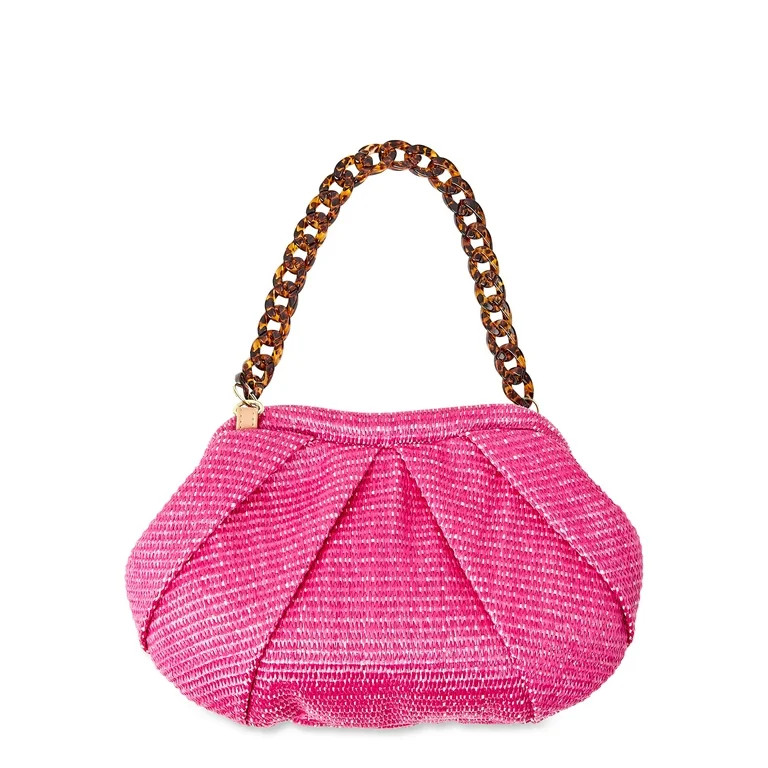 Twig & Arrow Women's Adult Woven Braided Handle Handbag Pink | Walmart (US)