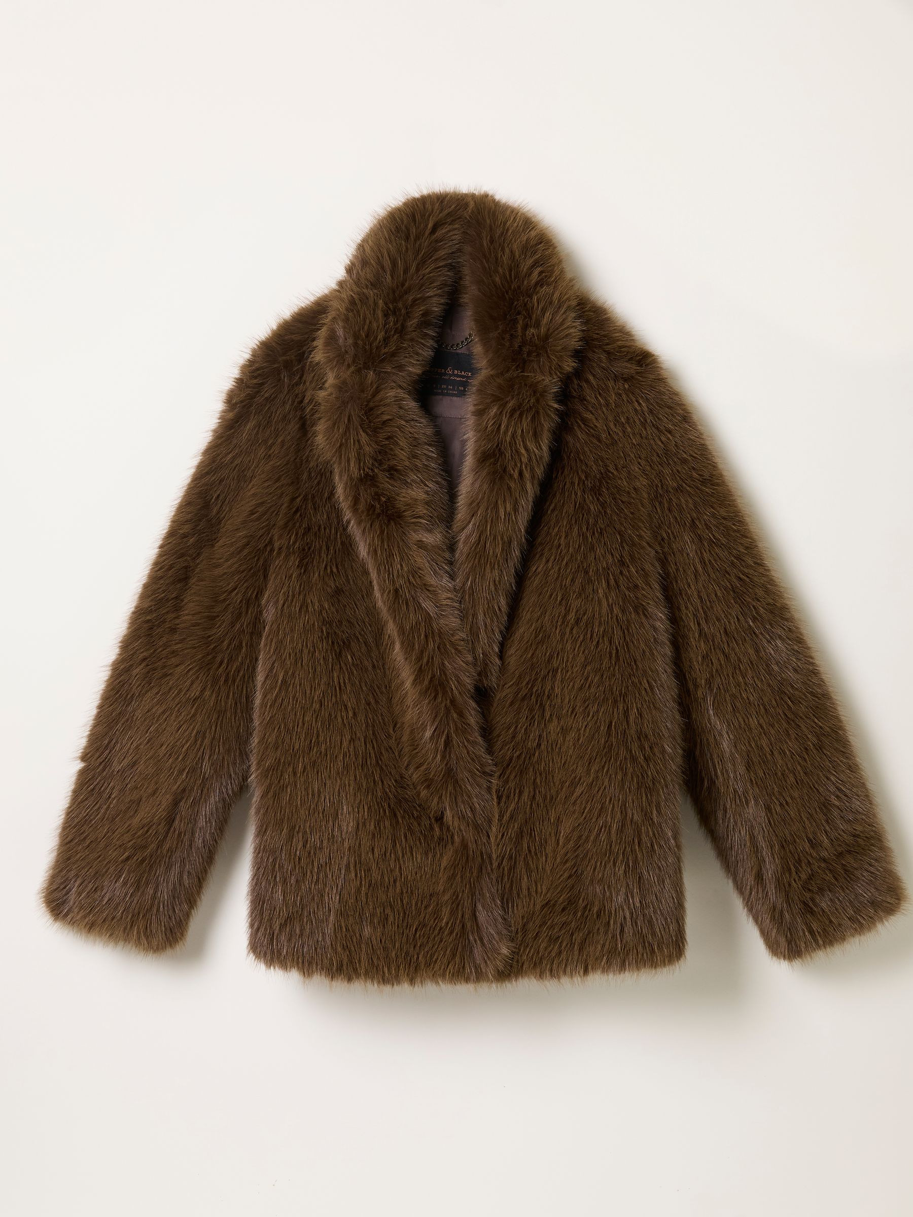 Celeste Brown Faux Fur Coat | FatFace | Fat Face