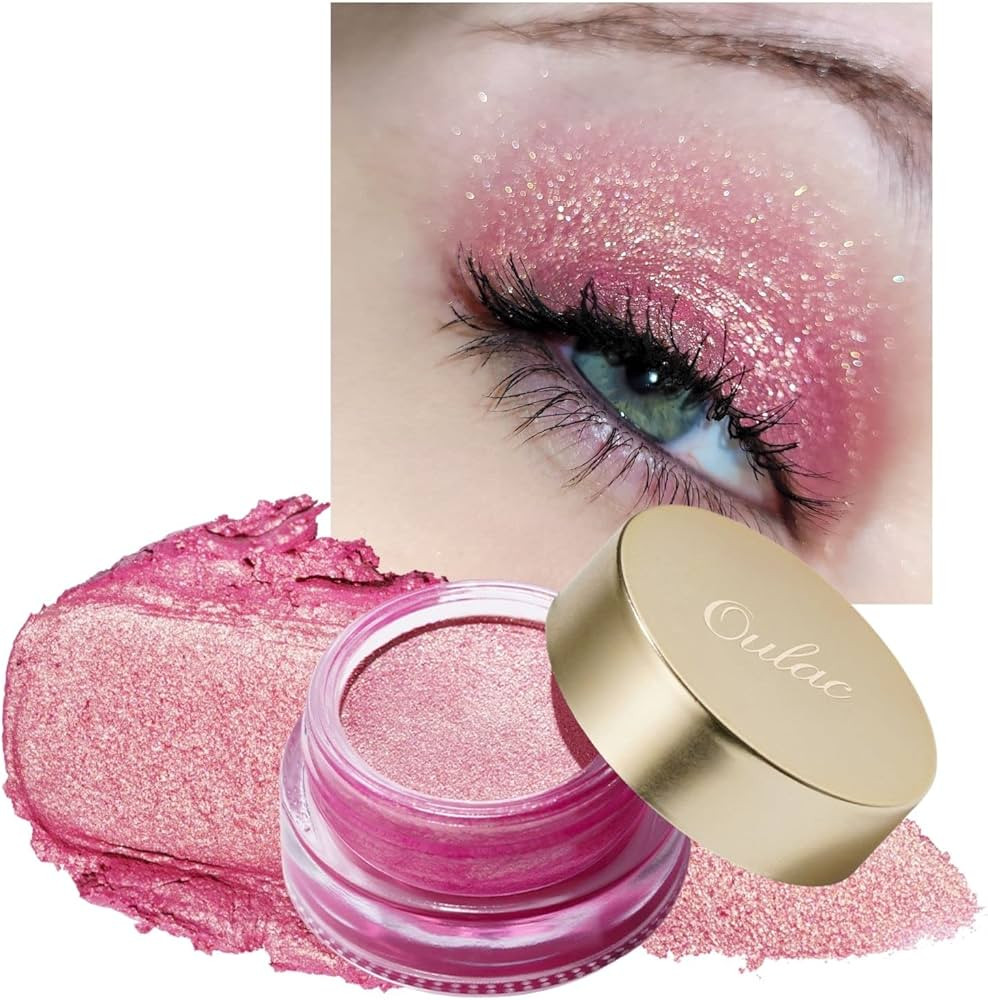 Oulac Pink Glitter Eyeshadow Highly Pigmented Eye Shadow Waterproof & Long Lasting for Women with... | Amazon (US)