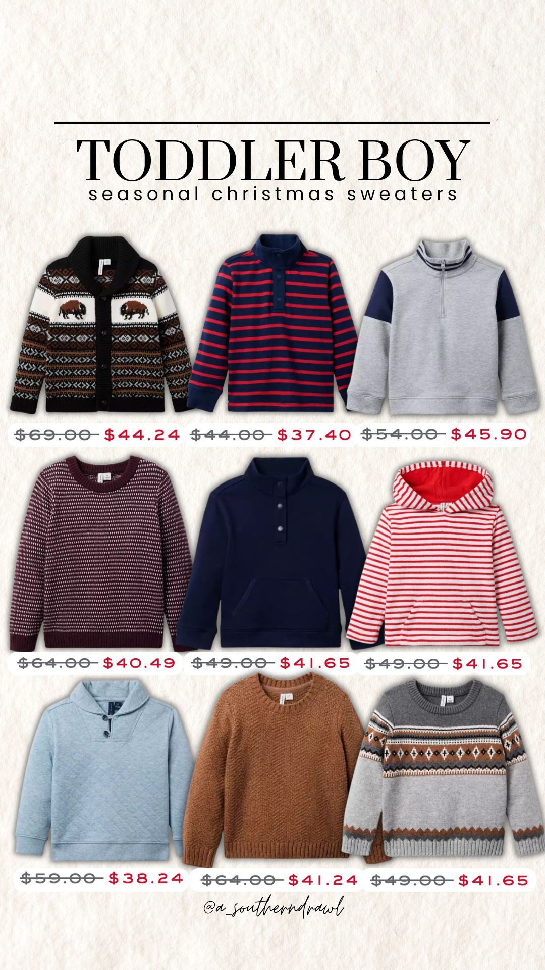 Toddler Boy Seasonal Christmas Sweaters🎄✨🎅🏼

toddler boy fashion, christmas sweaters, winter sweaters, sale, sale alert, henley sweater, embroidered sweater, hoodie, button up sweater, toddler boy fashion, fall layering, christmas card outfit idea, Grace White, A Southern Drawl 

 #LTKHoliday #LTKSaleAlert #LTKKids