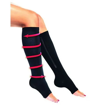 Compression Socks by BulbHead - Pair  S/M  Black | Walmart (US)
