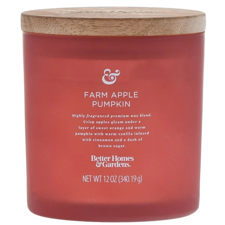 Better Homes & Gardens 12oz Farm Apple Pumpkin Scented 2-Wick Frosted Jar Candle | Walmart (US)