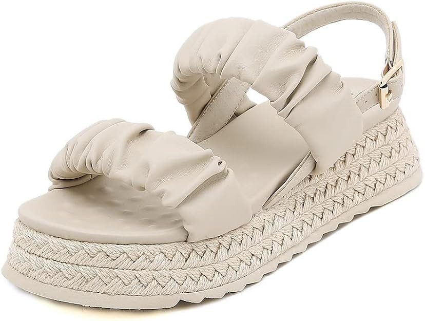 Arromic Women's Platform Sandals for Summer Dressy Comfortable Soft Leather Adjustable Buckle Ank... | Amazon (US)