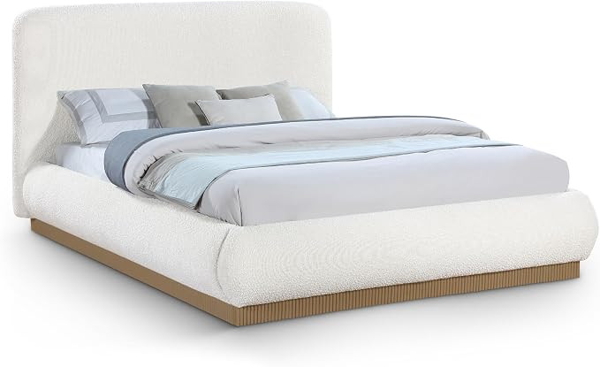 Meridian Furniture B1275Cream-Q Rigby Collection Art Deco Queen Bed with Rich Cream Boucle Fabric... | Amazon (US)