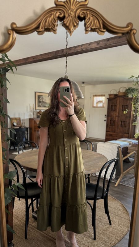 This viscose linen dress is perfect for everyday. I have it in brick red too. It has pockets. Buttons are not functioning  

#LTKStyleTip