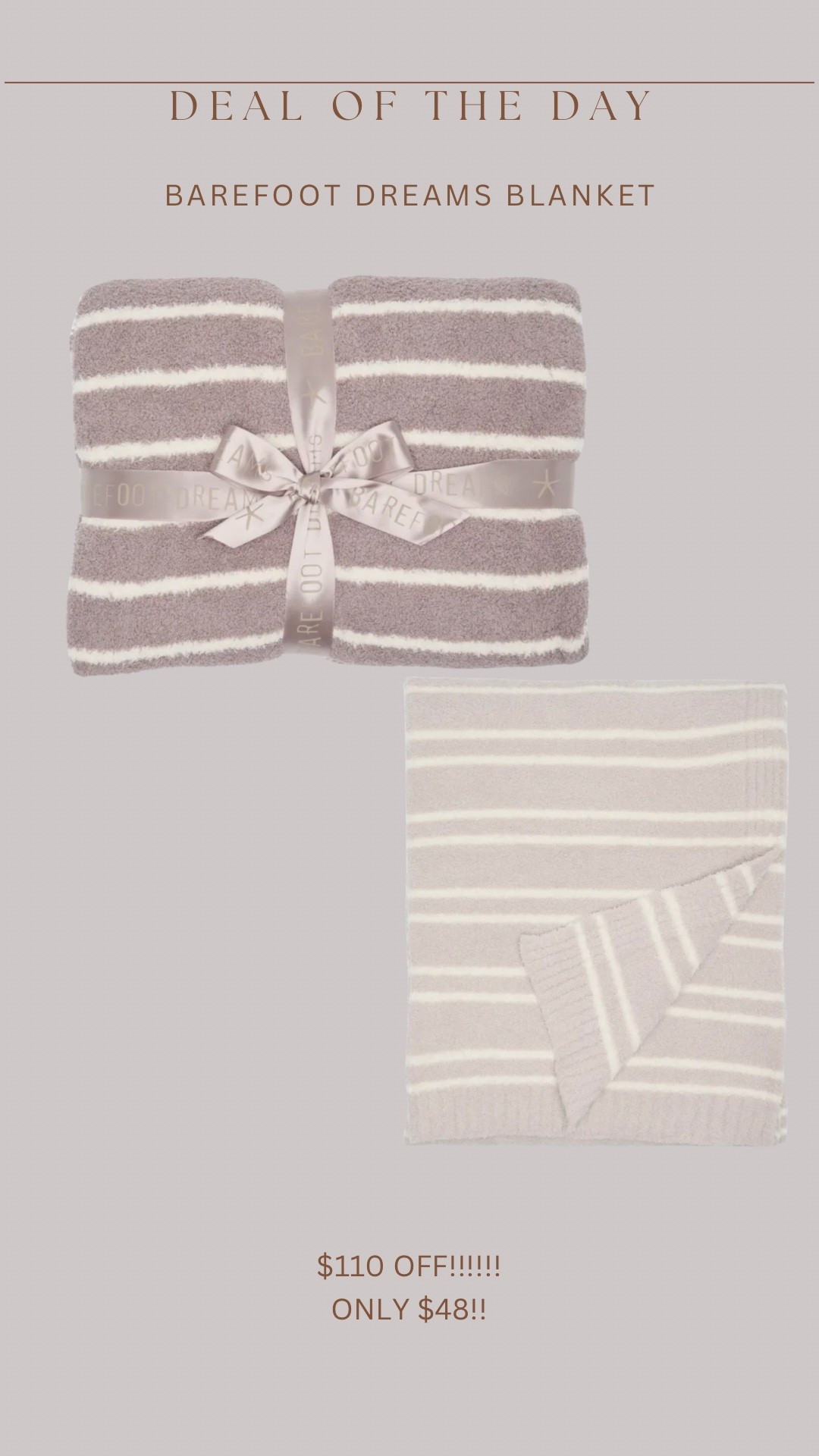 Last minute gift idea!!! Barefoot dreams blanket $110 off 🤯🤯🤯🚨🚨🚨 rare deal! 

#LTKHoliday #LTKGiftGuide #LTKSaleAlert