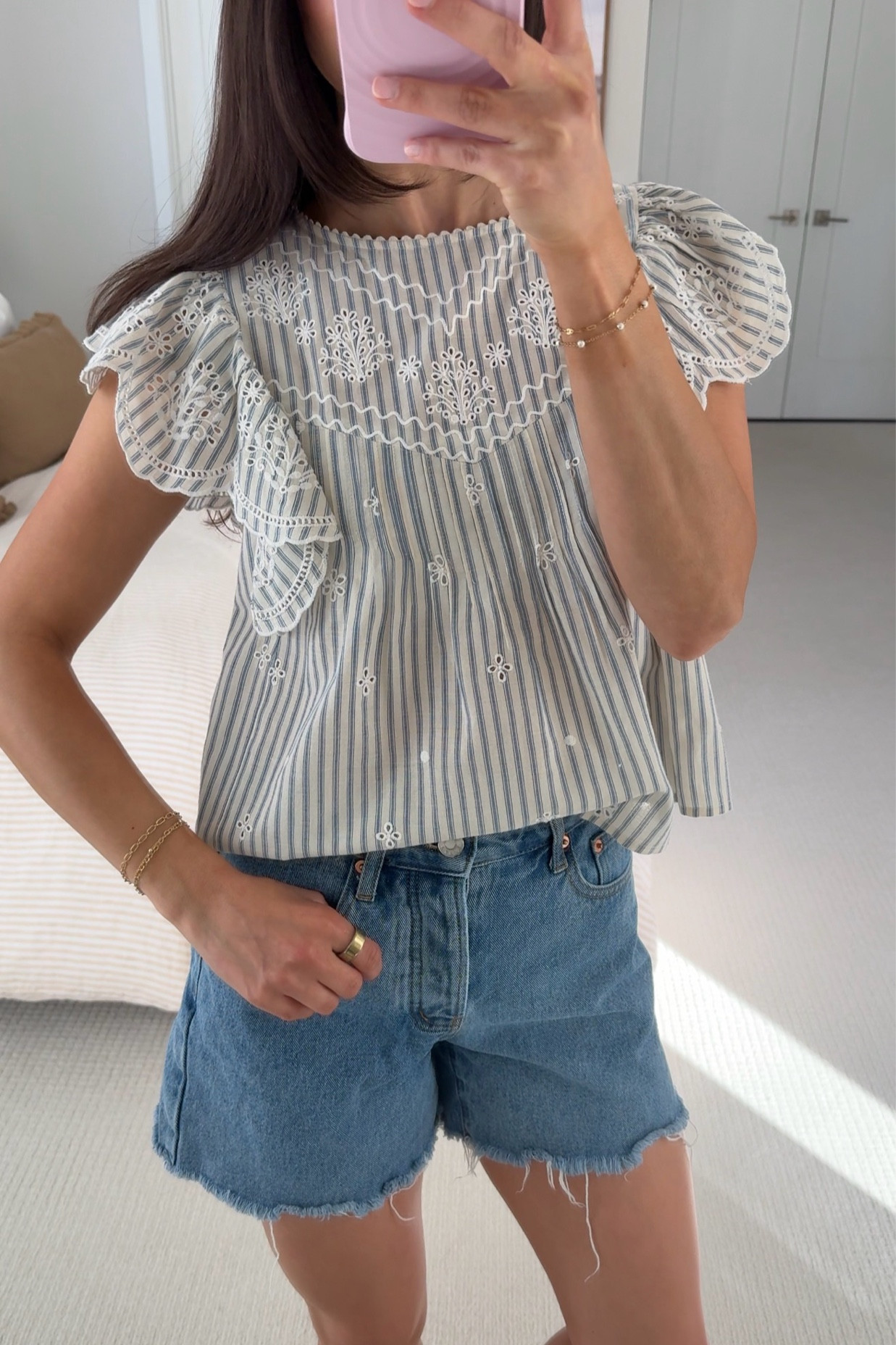 my most worn pair of denim shorts! wearing size 25