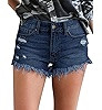luvamia Women Casual High Waisted Denim Shorts Frayed Raw Hem Ripped Jeans Shorts | Amazon (US)