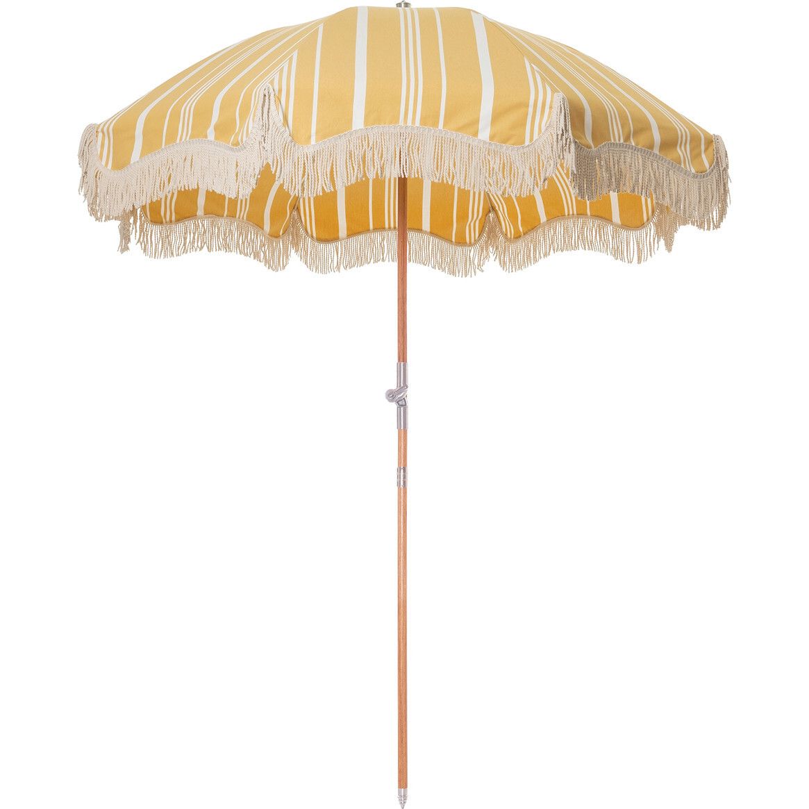 Premium Beach Umbrella, Vintage Yellow Stripe - Business & Pleasure Co. Sun Shop | Maisonette | Maisonette