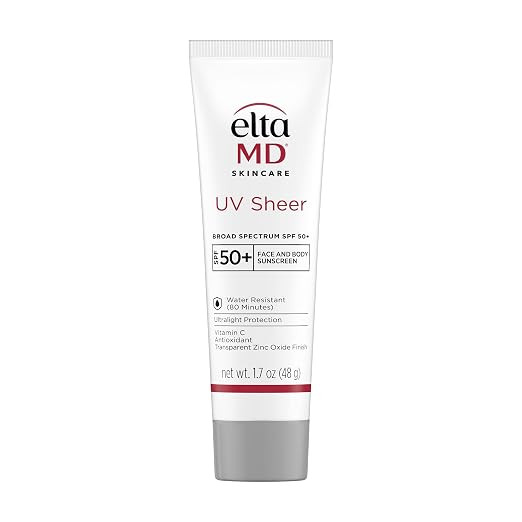 EltaMD UV Sheer Face and Body Sunscreen SPF 50+, No White Cast Sunscreen with Transparent Zinc Ox... | Amazon (US)