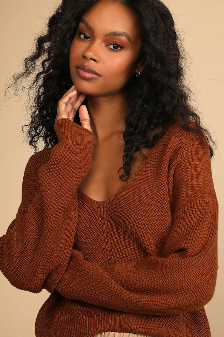 Feel it Still Brown Knit Sweater | Lulus (US)