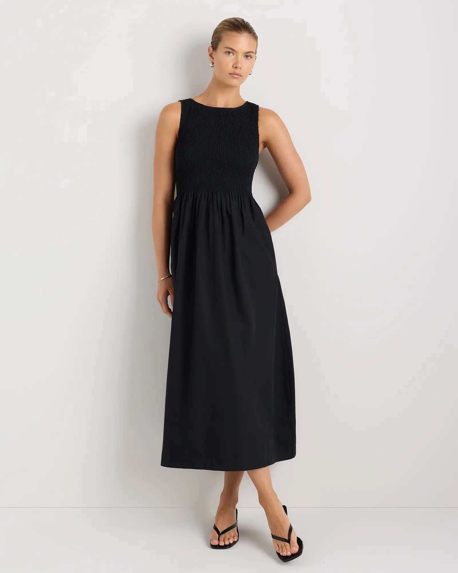100% Organic Cotton Poplin Boat Neck Maxi Dress | Quince