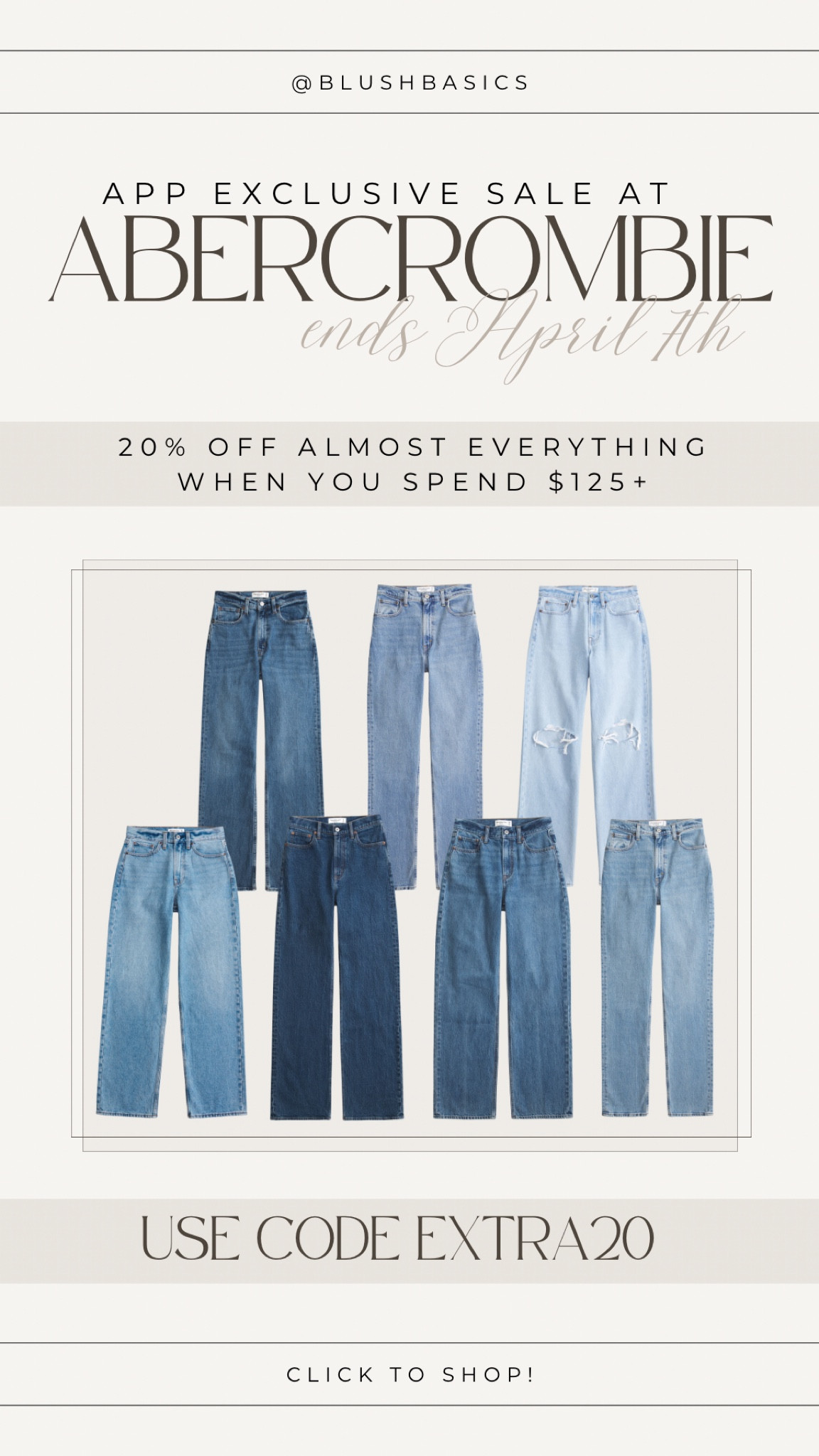 My FAVORITE jeans from Abercrombie! In-app exclusive sale ends April 7!!! 

#LTKSaleAlert #LTKFindsUnder50 #LTKStyleTip