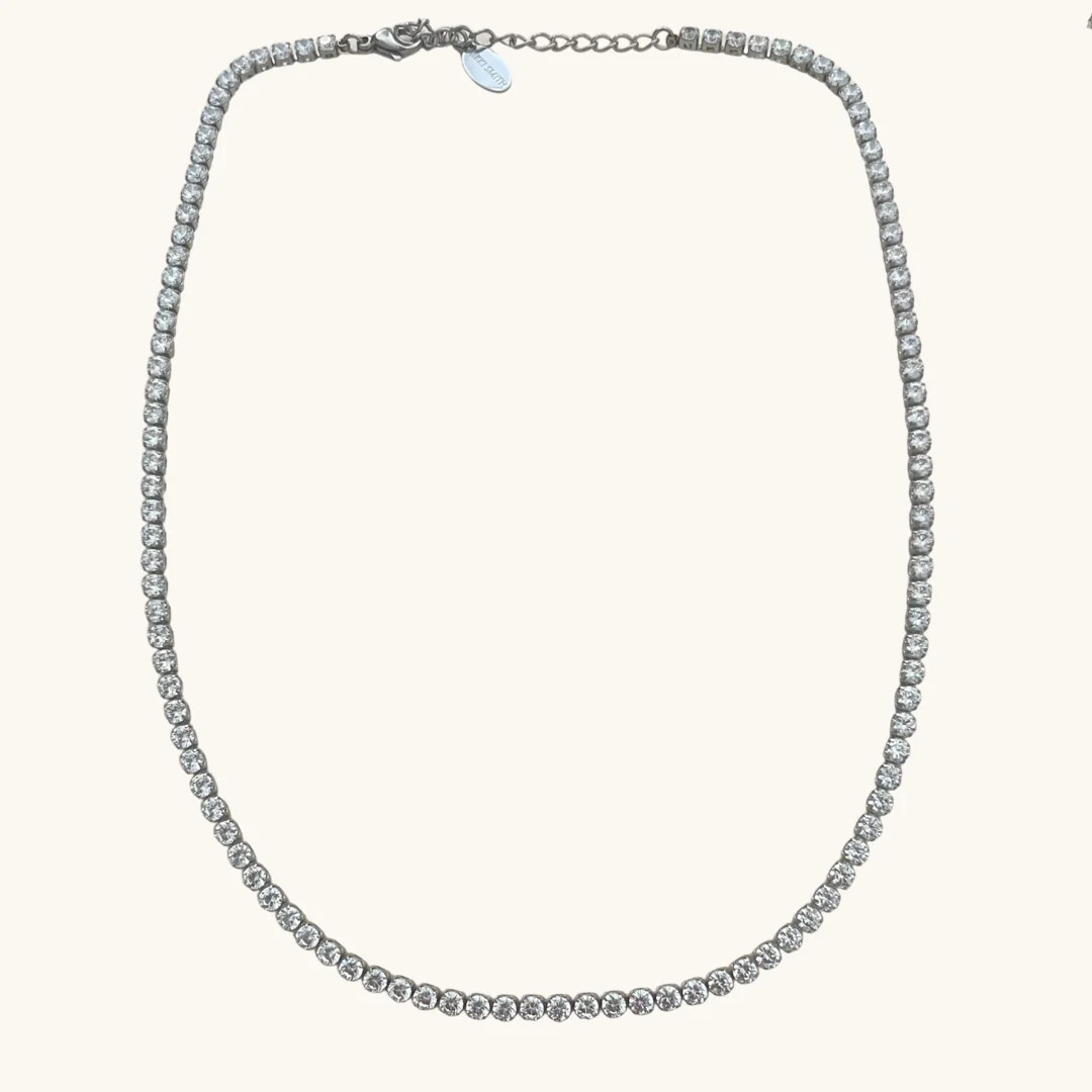 Stella Silver Tennis Necklace | Love story boutique