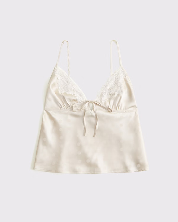 Women's Jacquard Lace and Satin Sleep Cami | Women's Matching Sets | Abercrombie.com | Abercrombie & Fitch (US)