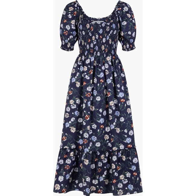 Hill House Home | Women's Louisa Nap Dress, (Navy Blue Belgravia Floral Ikat, Size Small) | Maisonette | Maisonette