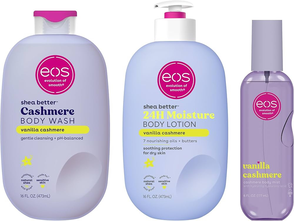 eos Vanilla Cashmere Scent Layering Bundle - Body Wash, Body Mist, Body Lotion | Amazon (US)