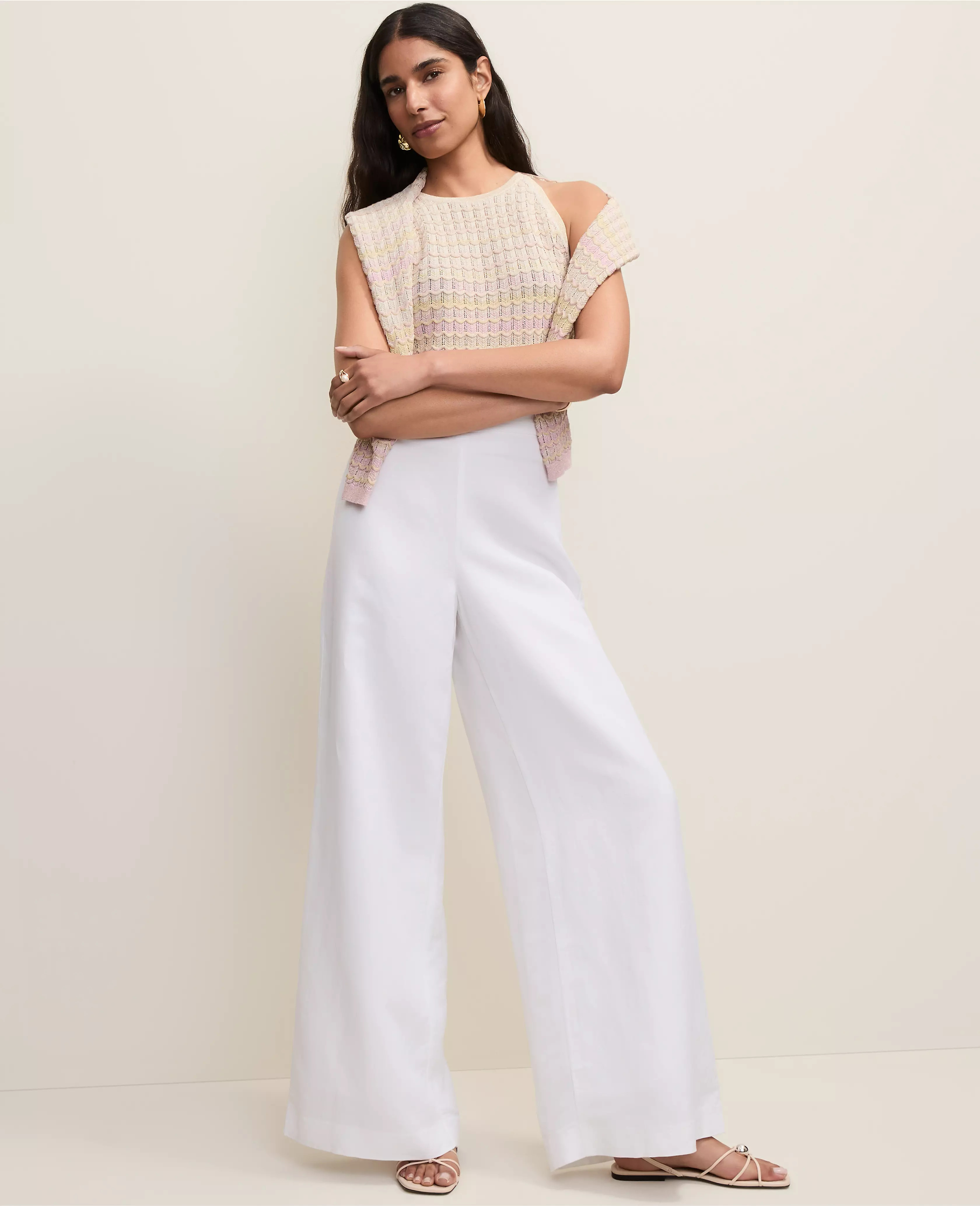 The Statement Palazzo Pant in Linen Blend | Ann Taylor