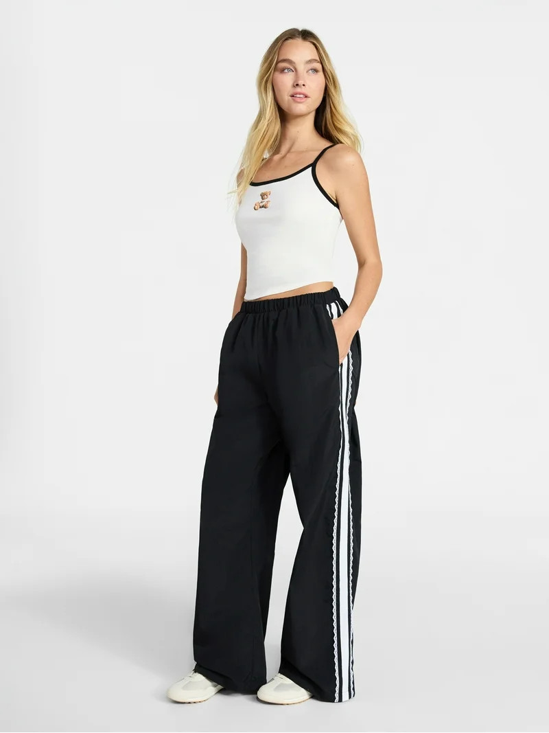 No Boundaries Lace Side Stripe Track Pants, 30.5'' Inseam, Women's XXS-XXL | Walmart (US)