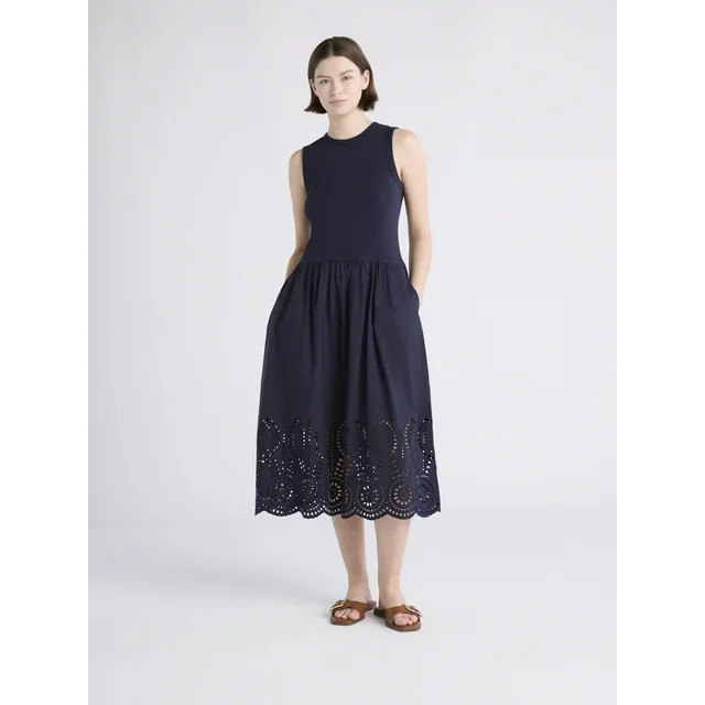 Free Assembly Women's and Women's Plus Sleeveless Mixy Midi Dress, Sizes XS-4X | Walmart (US)