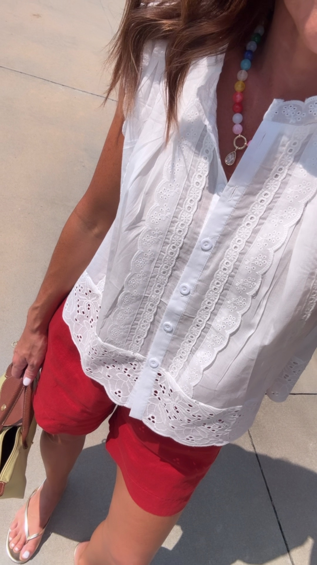 Lightweight pieces today for the heat!
Red linen shirts. White lace trim top.
Shorts XS. Top S.

#LTKootd #LTKSeasonal #LTKOver40