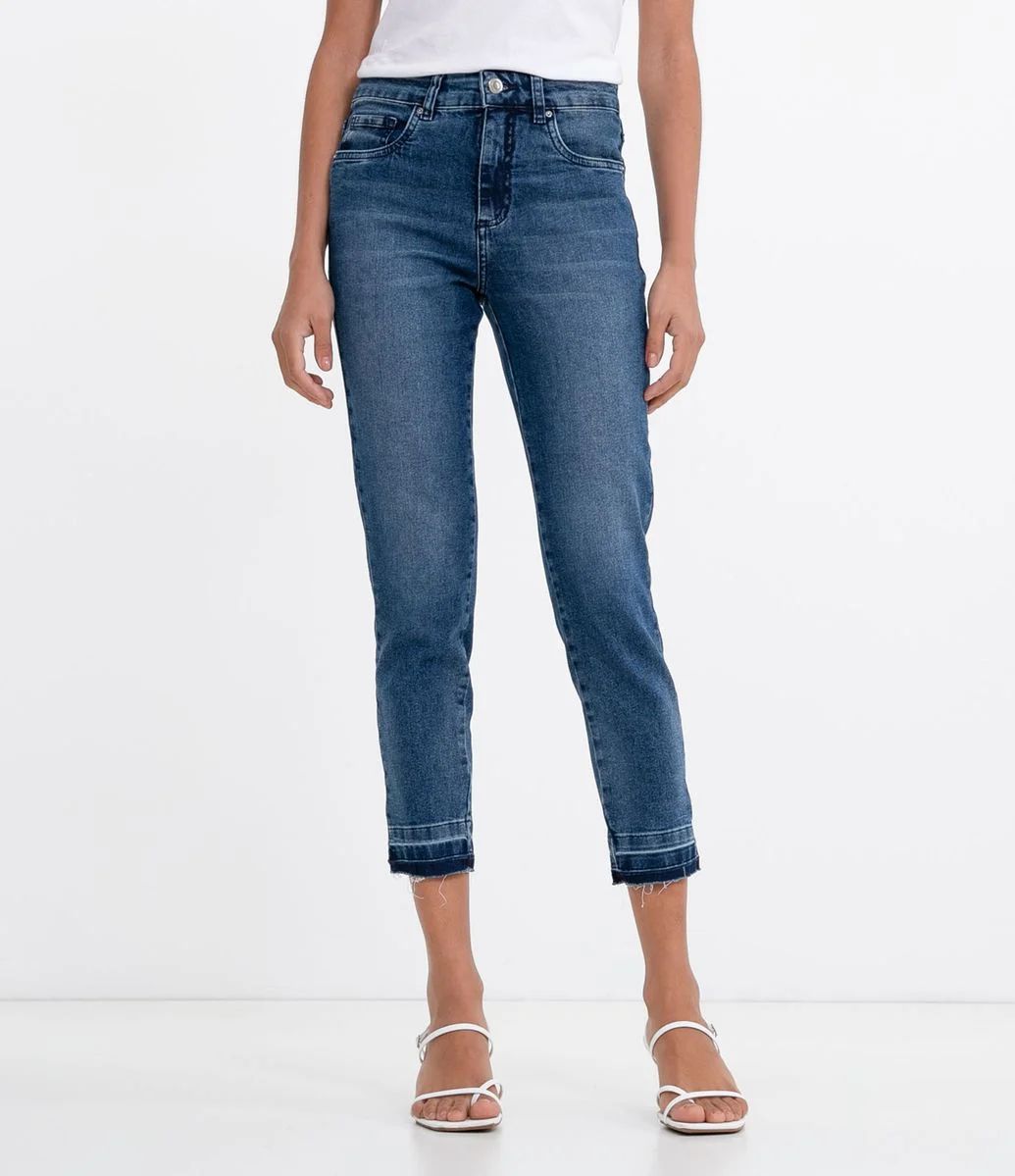 Calça Skinny Jeans Lisa com Bainha Desfeita Azul - Lojas Renner | Lojas Renner BR