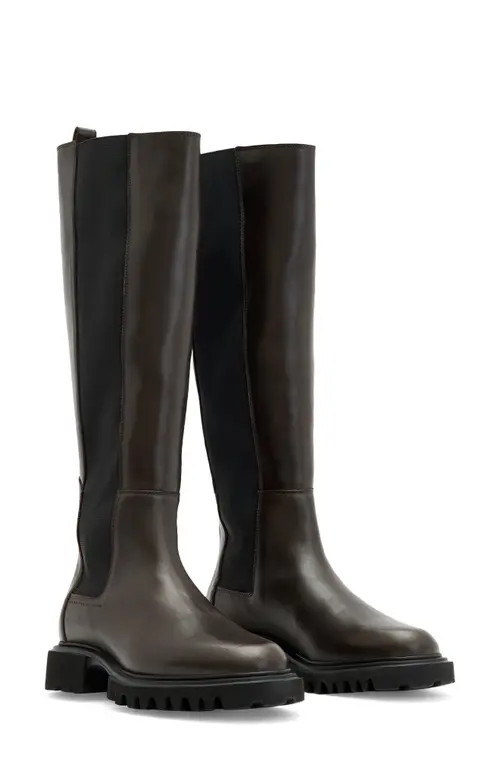 AllSaints Maeve Knee High Boot in Brown at Nordstrom, Size 11Us | Nordstrom