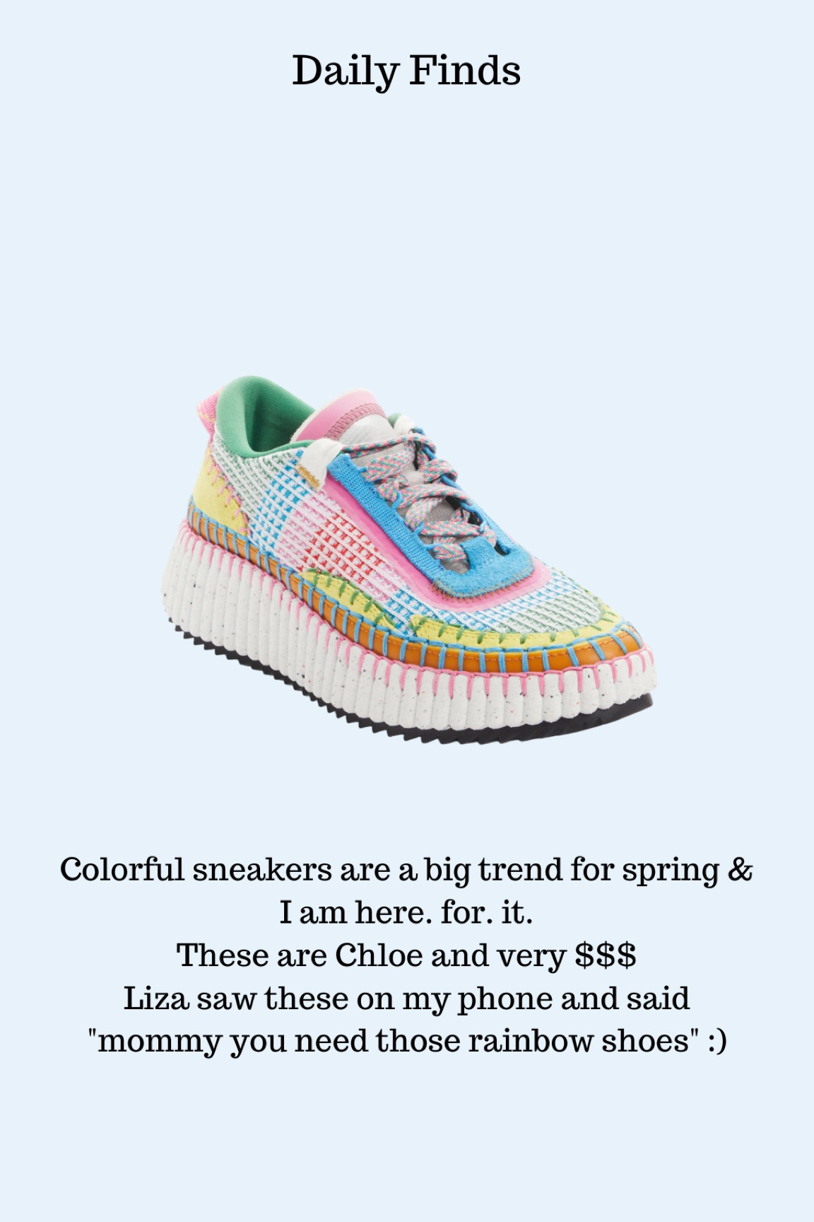 Colorful rainbow woven sneakers #chloe #springsneakers

#LTKshoecrush #LTKstyletip