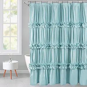HIG Victorian Ruffle Fabric Shower Curtain, Vintage Handcrafted Bow Tie Bath Curtain for Master B... | Amazon (US)