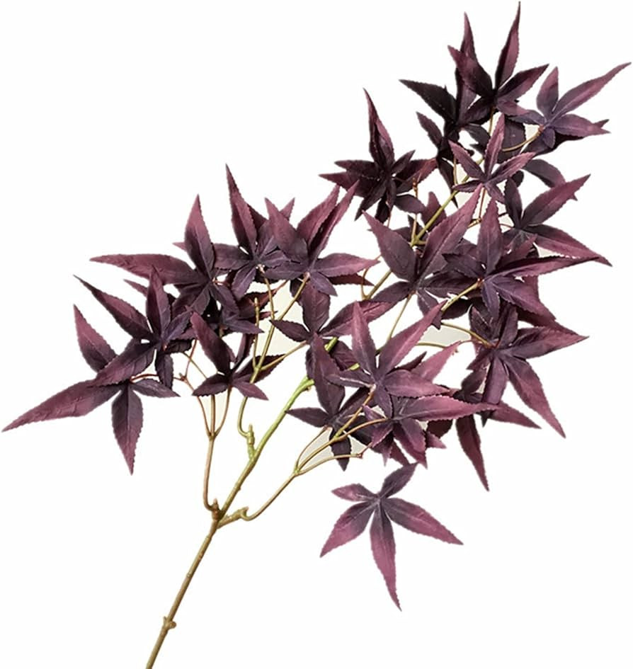 Artificial Maple Leaves Branches Fake Fall Leaves Stems Artificial Maple Leaf Faux Silk Flower Ho... | Amazon (US)