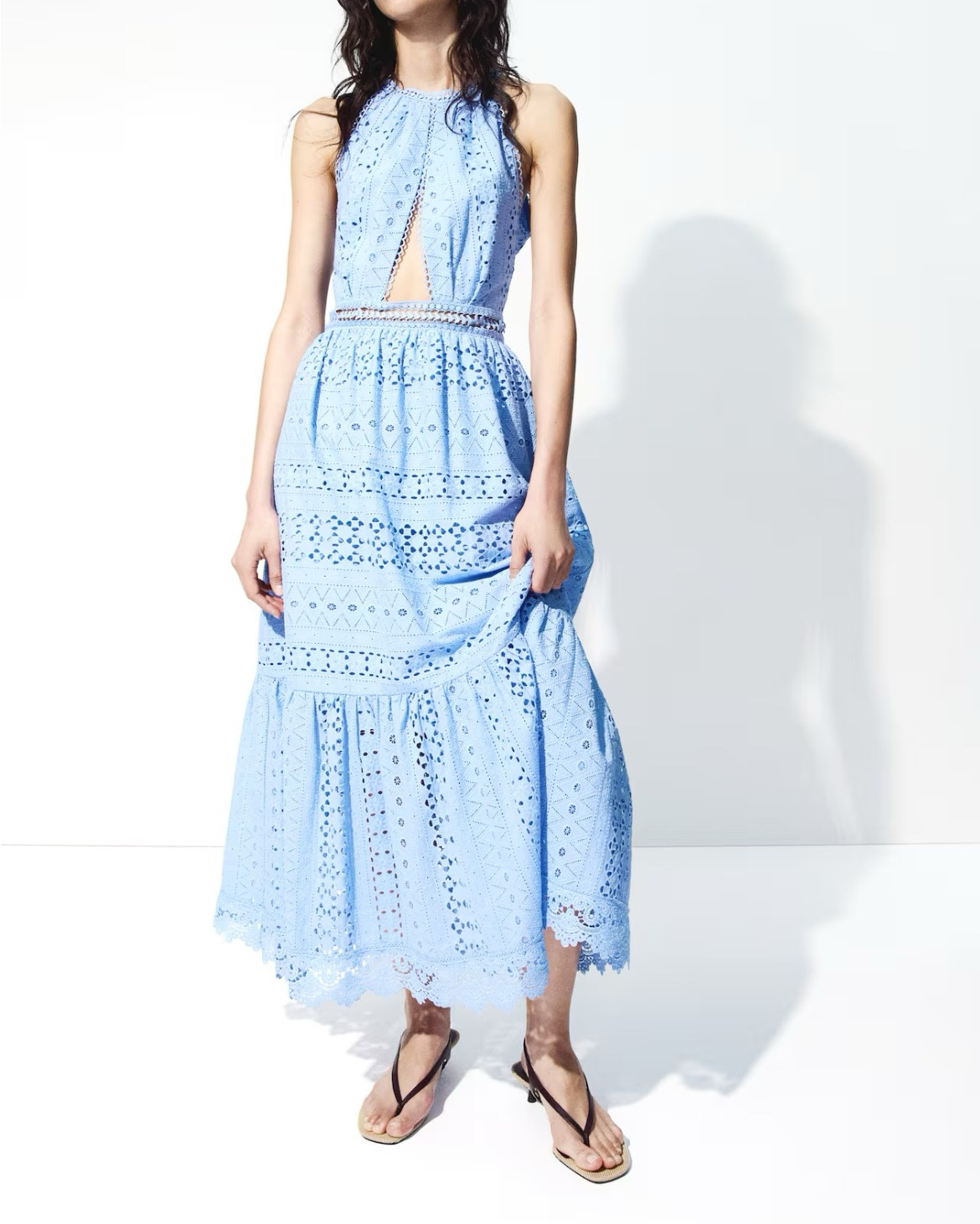 Light blue eyelet maxi dress
Casual wedding guest dress 

#LTKSeasonal