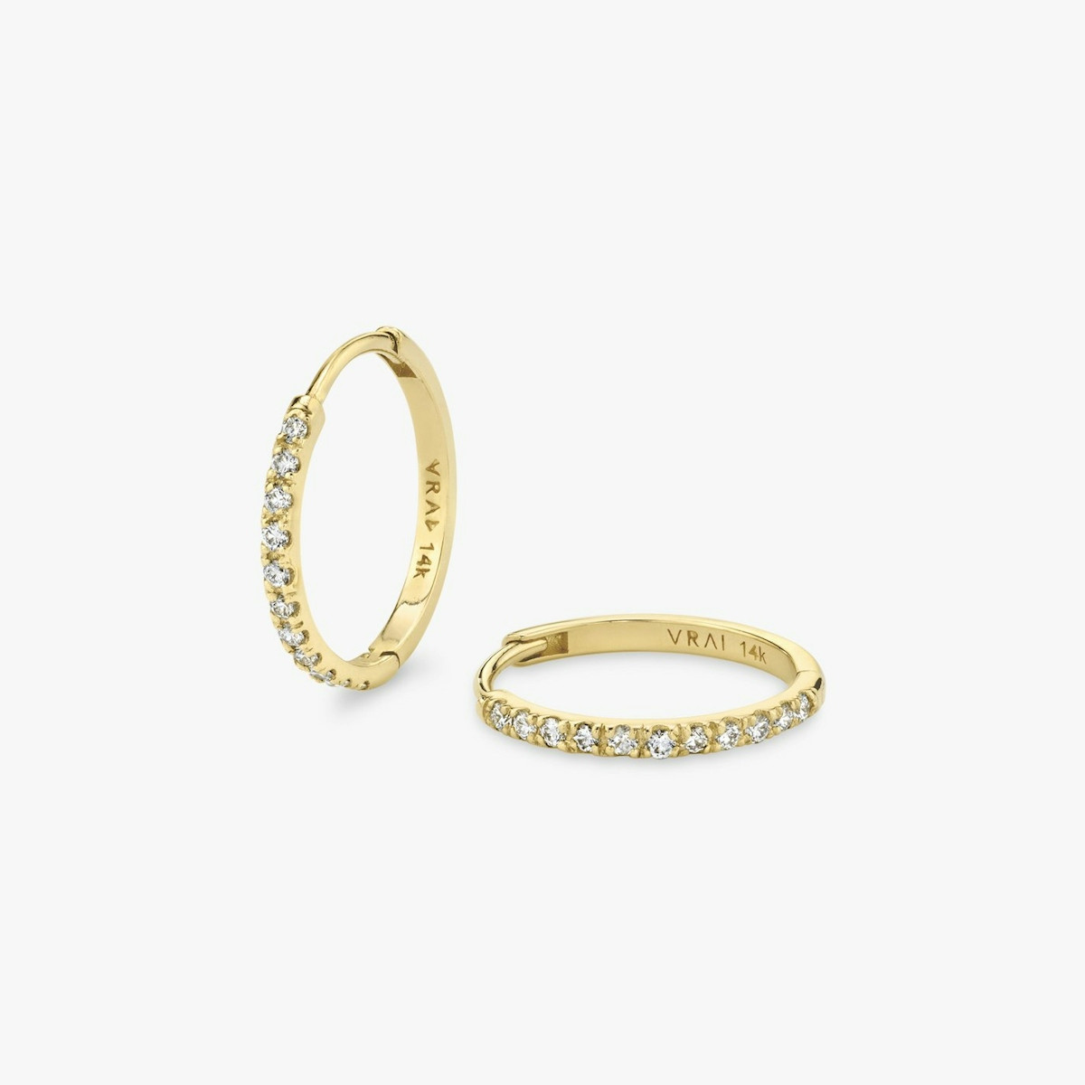 Pavé Huggie Hoop | Vrai and Oro