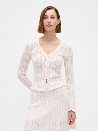 100% Cotton Pointelle Cardigan | Gap (CA)