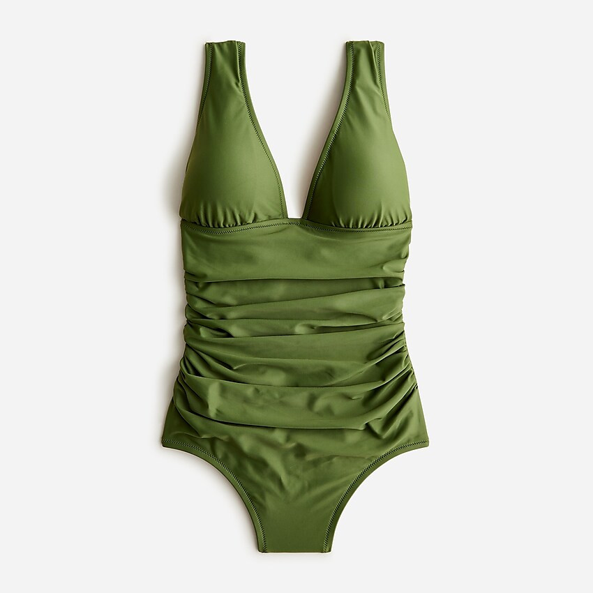 Ruched V-neck one-piece | J. Crew US