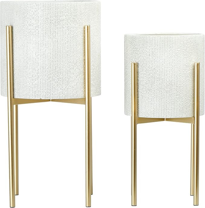 Main + Mesa Metal Planters with Stand, Set of 2 | Amazon (US)