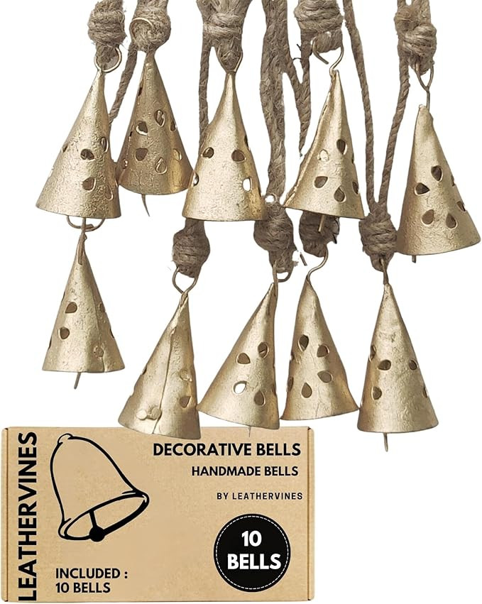 Christmas Decorative Bells Rustic Harmony Cow Bell Hanging Handmade Rust for Home Tree 2 Inch Pac... | Amazon (US)
