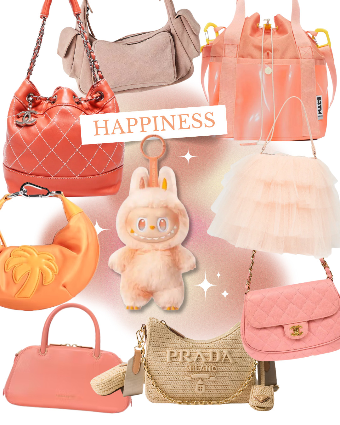 obsessesd with the labubu bag charm trend, and love matching my plush pendants to my bags! 🍑 

 #LTKSummerEdit #LTKStyleTip #LTKItBag