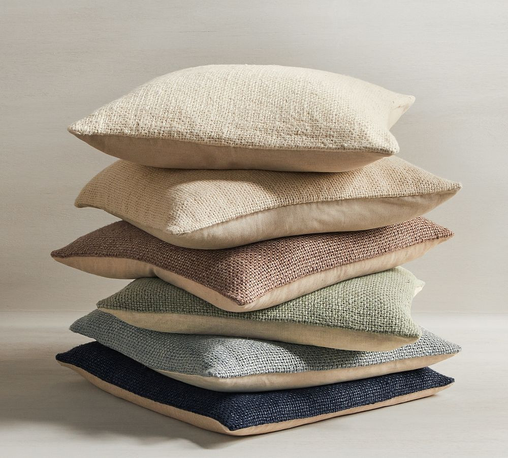 Faye Linen Textured Pillow | Pottery Barn (US)