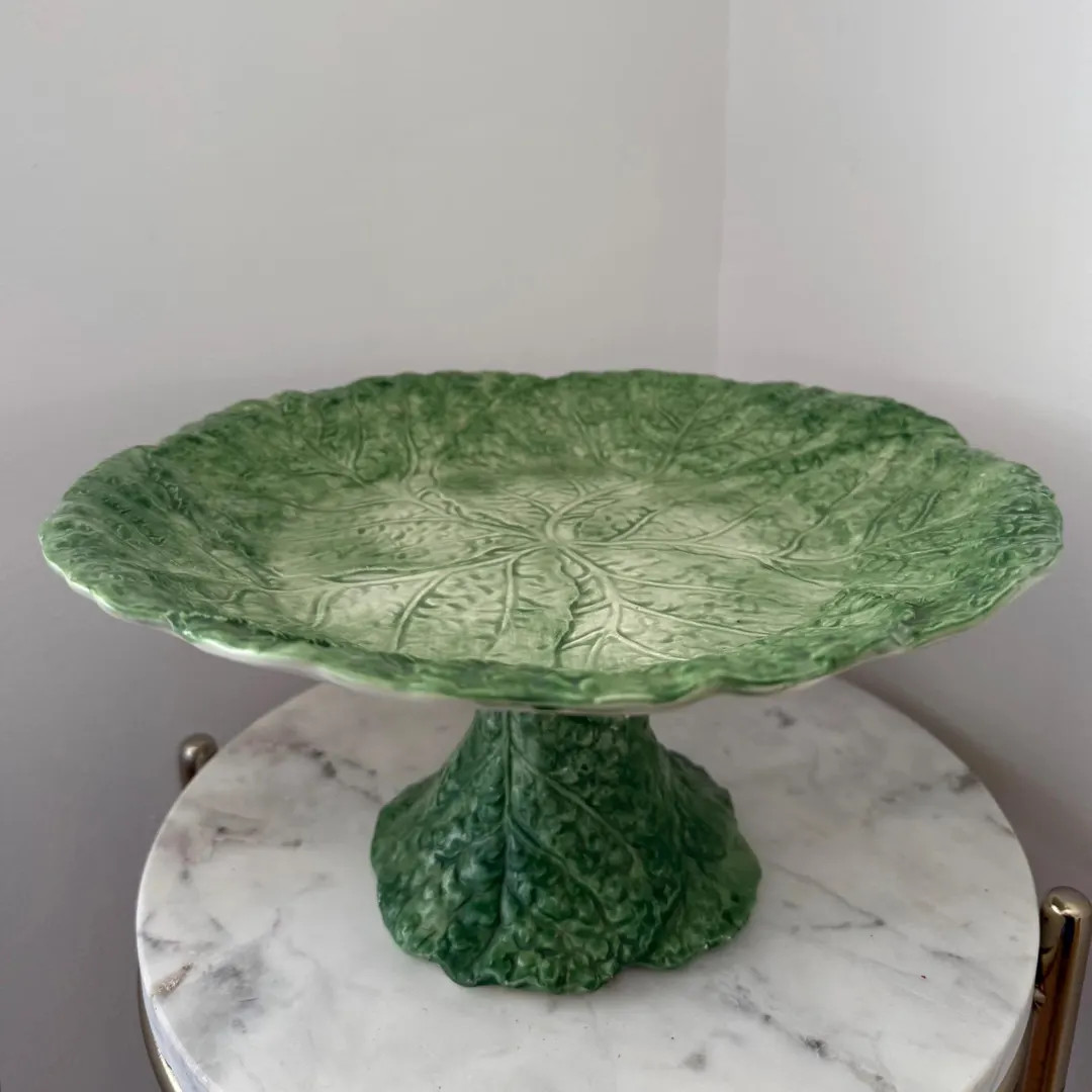 VTG MCM Cabbage Leaf Cake Stand, Made in Japan | Etsy (US)