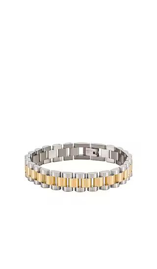 The Two-Toned Timepiece Bracelet in Silver & Gold | Revolve Clothing (Global)