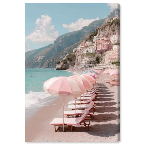 Bright Pastel Coast Canvas Print Coastal Wall Art by Art Remedy, Gallery Wrapped, 10 x 15 | Amazon (US)