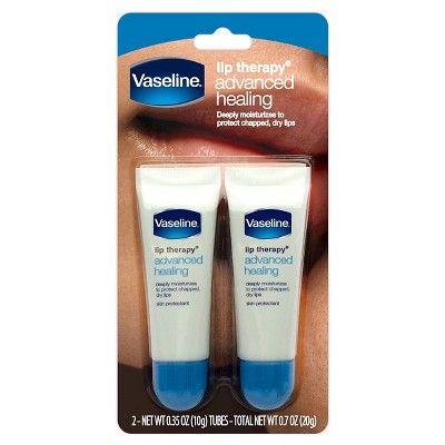 Vaseline Lip Therapy Advanced Healing Fragrance free Moisturizer - 0.7oz/2ct | Target