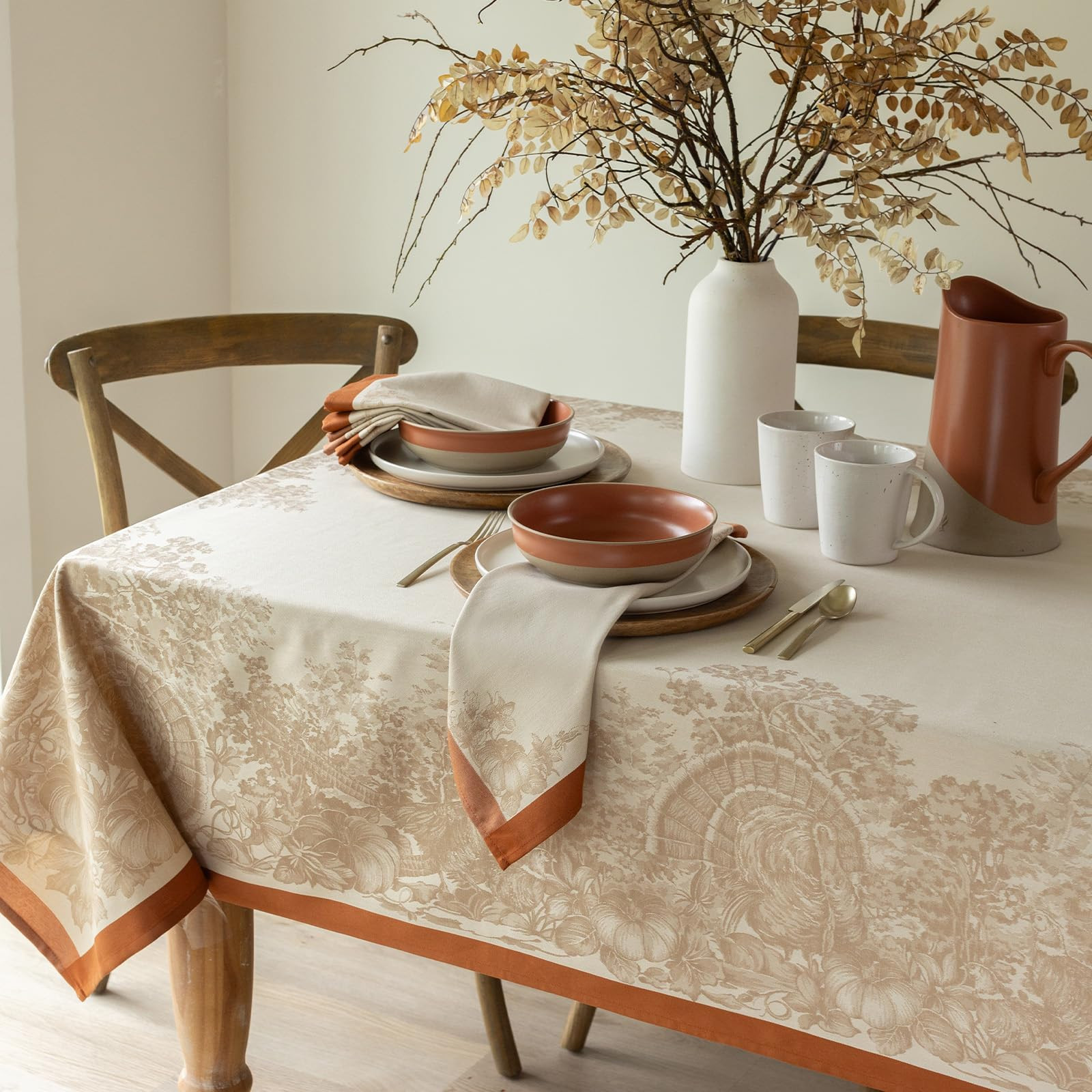 Benson Mills Harvest Heavyweight Engineered Jacquard Fabric Table Cloth, Décor for Fall, Harvest... | Amazon (US)