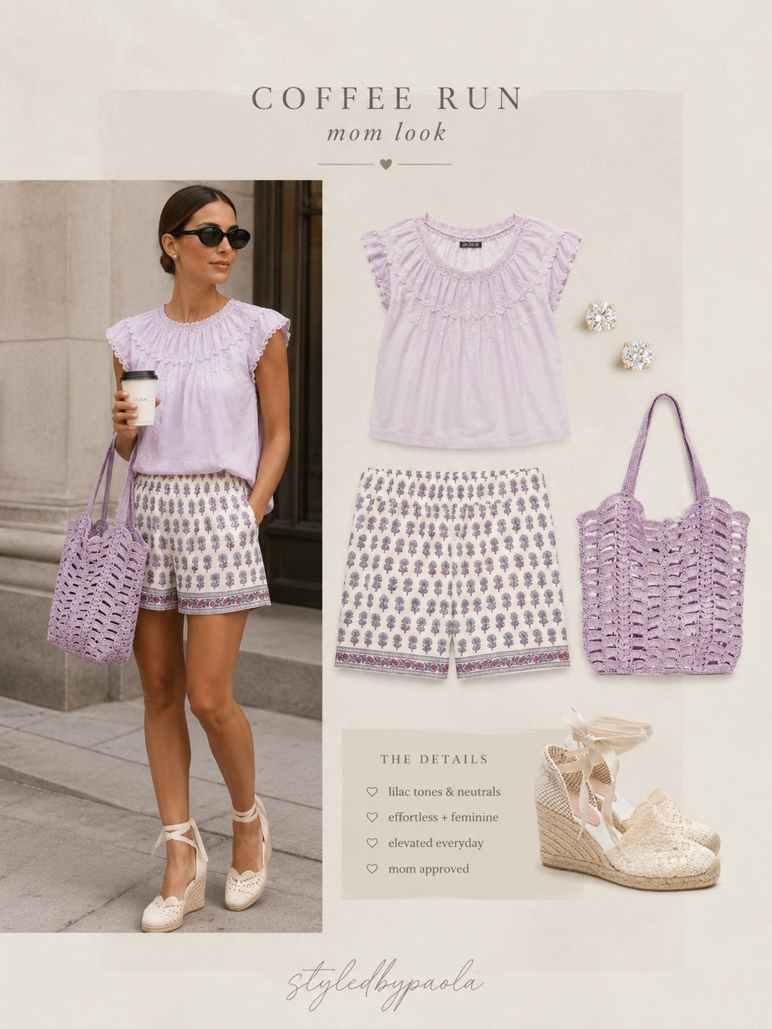 The prettiest lilac outfit for summer 💜 Feminine, effortless, and perfect for everything from coffee runs to vacation strolls. Follow @styledbypaola for more outfit inspiration ✨