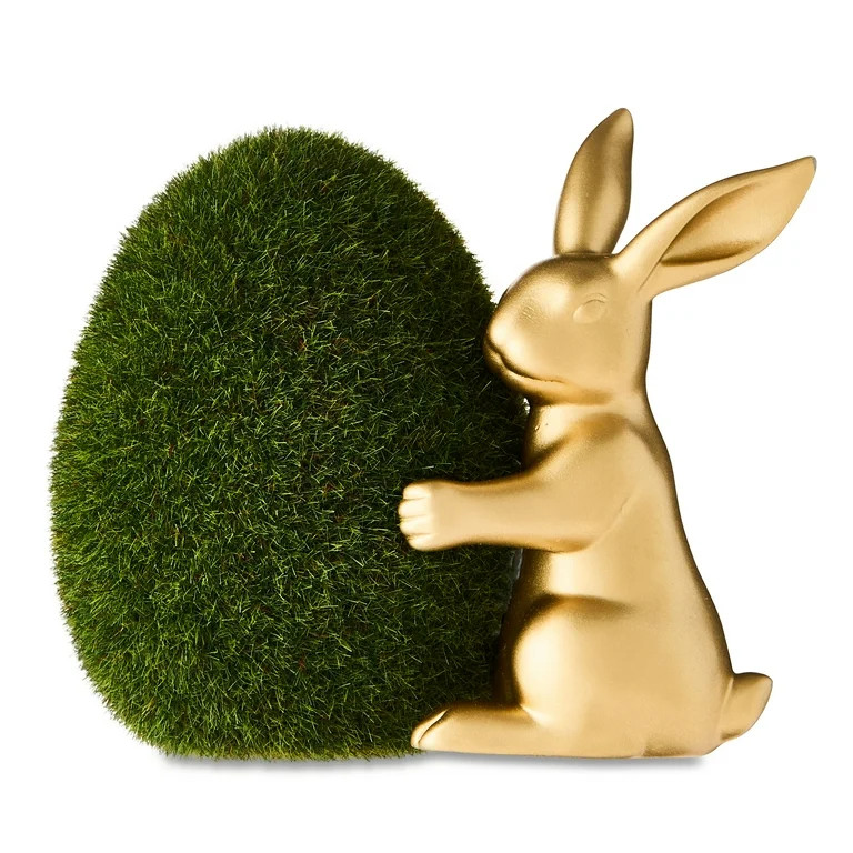 Easter Gold Bunny with Green Egg Tabletop Decor, by Way To Celebrate - Walmart.com | Walmart (US)