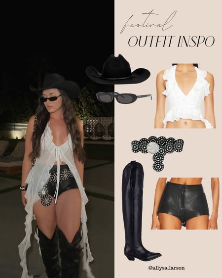 Neutral outfit, festival outfit, Coachella outfit, stagecoach outfit, black leather boots 

#LTKstyletip #LTKSeasonal #LTKshoecrush