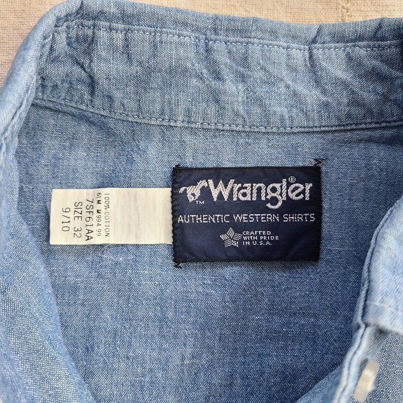 Vintage Wrangler Chambray Shirt | Etsy (US)