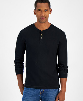 Club Room Men's Thermal Long-Sleeve Henley, Created for Macy's - Macy's | Macy's